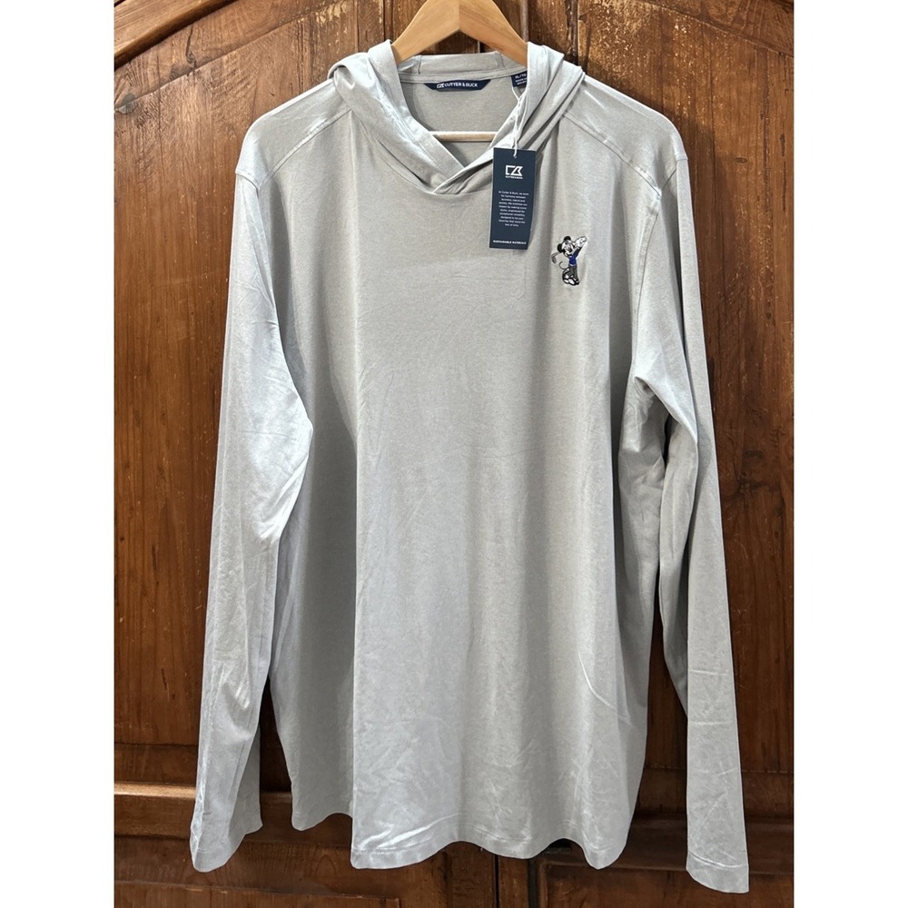 NWT Mens Cutter & Buck Disney Mickey Mouse Epic Comfort Hooded L/S Shirt XL